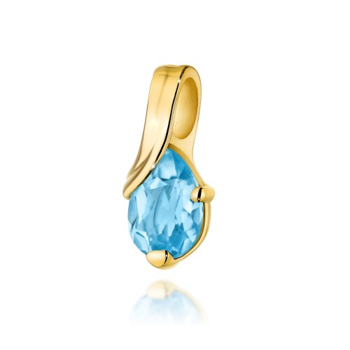 Złota zawieszka z Topazem Swiss 0,90 ct łezka