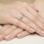 Złoty pierścionek z diamentami laboratoryjnymi 0,10 ct białe złoto