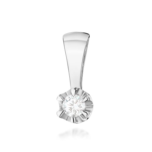 Zawieszka złota z diamentem laboratoryjnym 0,10 ct białe złoto