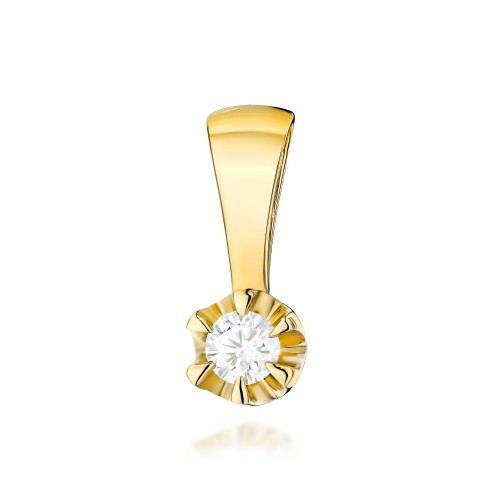 Zawieszka złota z diamentem laboratoryjnym 0,10 ct żółte złoto