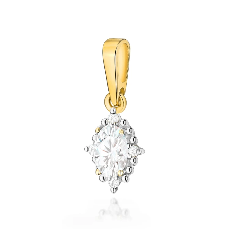 ZŁOTA ZAWIESZKA Z DIAMENTEM LABORATORYJNYM 0,25 CT – ŻÓŁTE ZŁOTO