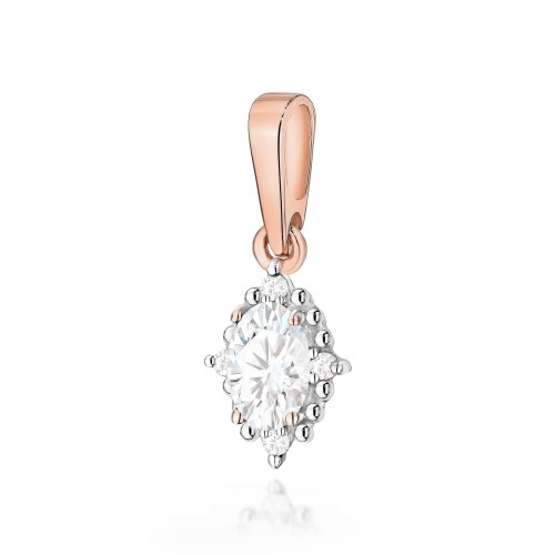 ZŁOTA ZAWIESZKA Z DIAMENTEM LABORATORYJNYM 0,25 CT – RÓŻOWE ZŁOTO