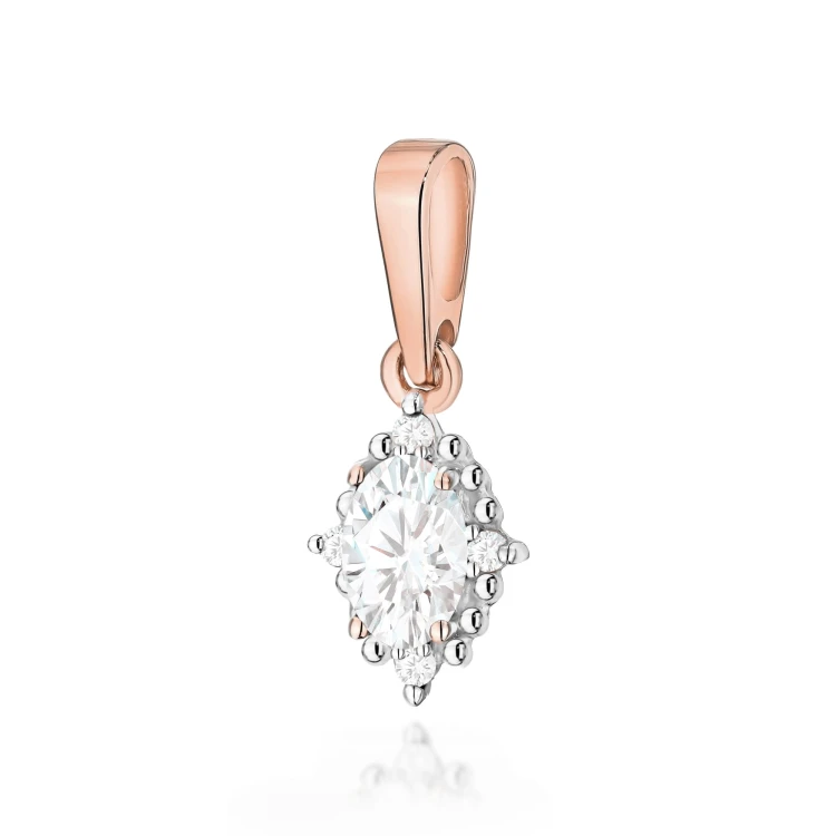 ZŁOTA ZAWIESZKA Z DIAMENTEM LABORATORYJNYM 0,25 CT – RÓŻOWE ZŁOTO