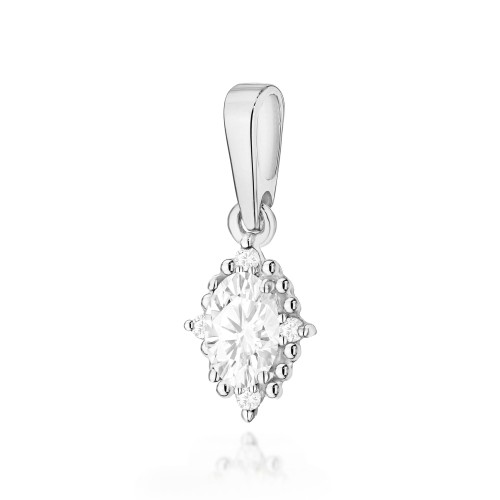 ZŁOTA ZAWIESZKA Z DIAMENTEM LABORATORYJNYM 0,25 CT – BIAŁE ZŁOTO