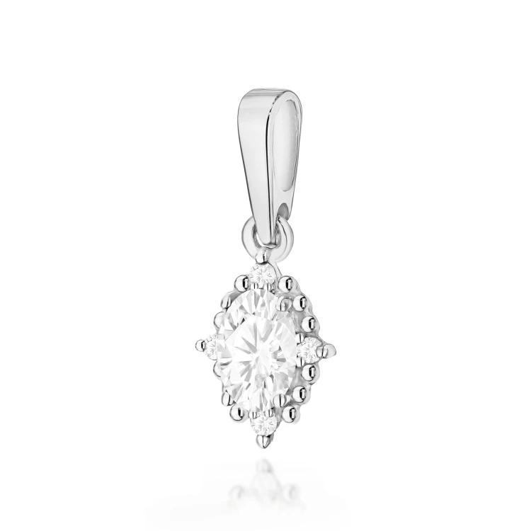 ZŁOTA ZAWIESZKA Z DIAMENTEM LABORATORYJNYM 0,25 CT – BIAŁE ZŁOTO