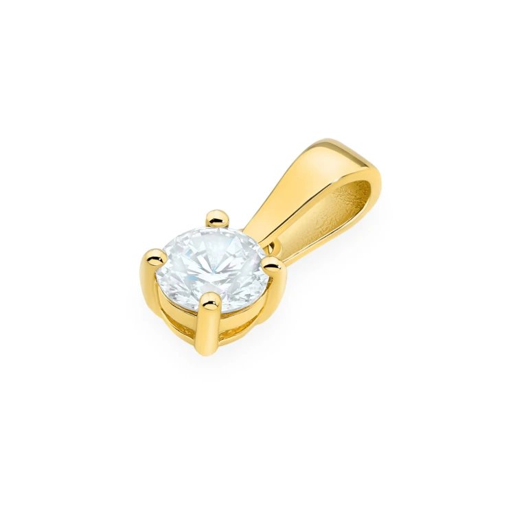 Zawieszka złota z diamentem laboratoryjnym 0,40 ct żółte złoto