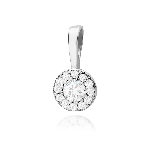 Zawieszka złota z diamentami laboratoryjnymi 0,22 ct białe złoto