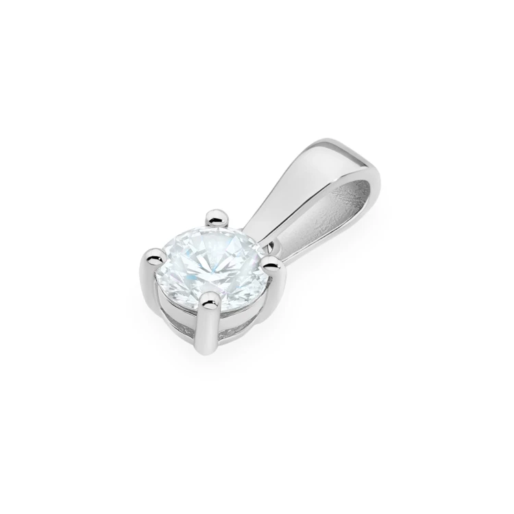 Zawieszka złota z diamentem laboratoryjnym 0,40 ct białe złoto