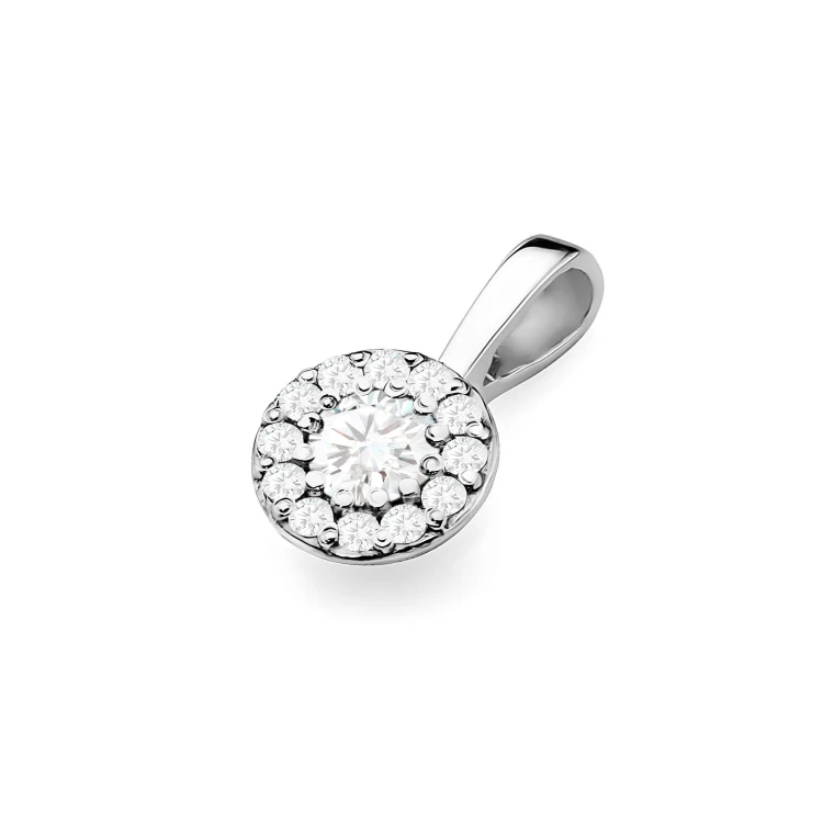 Zawieszka złota z diamentami laboratoryjnymi 0,22 ct białe złoto