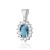 Zawieszka z Topazem London Blue i Brylantami owalna