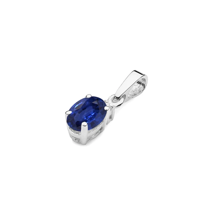 Zawieszka z owalnym Szafirem 0,70ct białe złoto