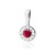 Zawieszka Rubin 0,15ct białe złoto dookoła osadzone brylanty