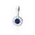 Zawieszka Szafir 0,15ct dookoła z diamentami białe złoto