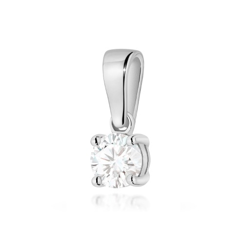 Zawieszka złota z diamentem laboratoryjnym 0,40 ct białe złoto