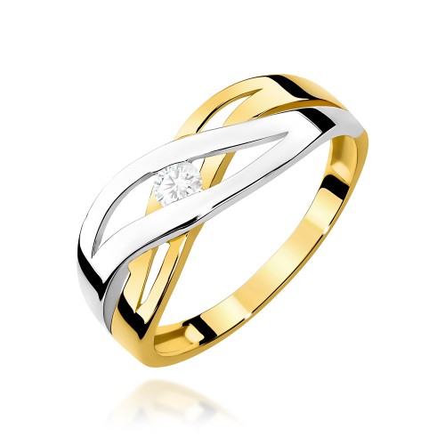 Pierścionek z przeplecioną szyną Diament 0,10ct