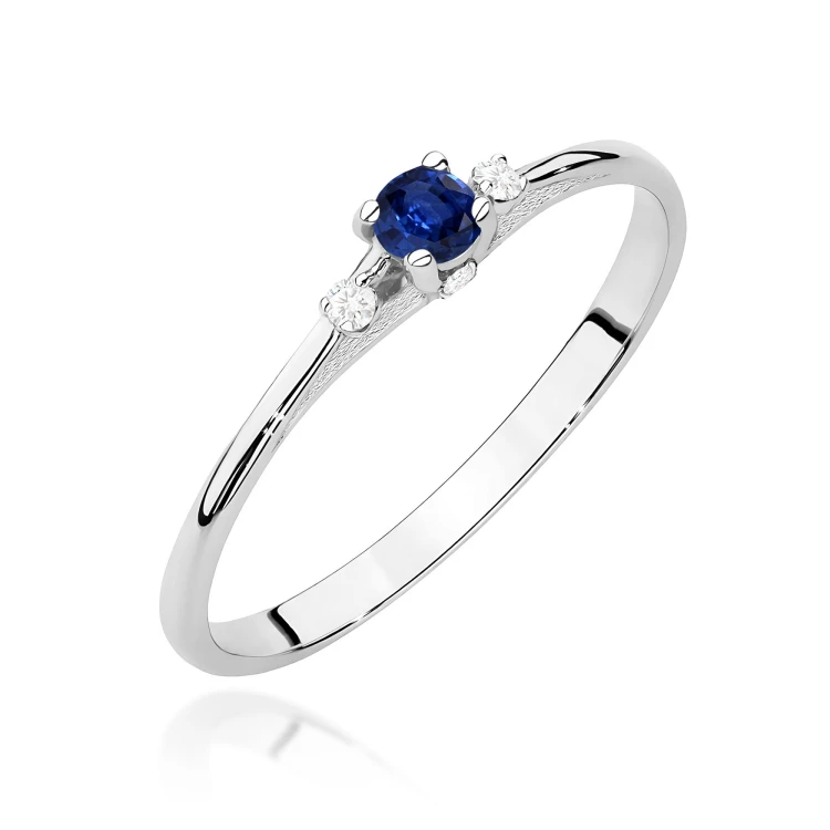 Pierścionek z Szafirem 0,15 ct oraz brylantami