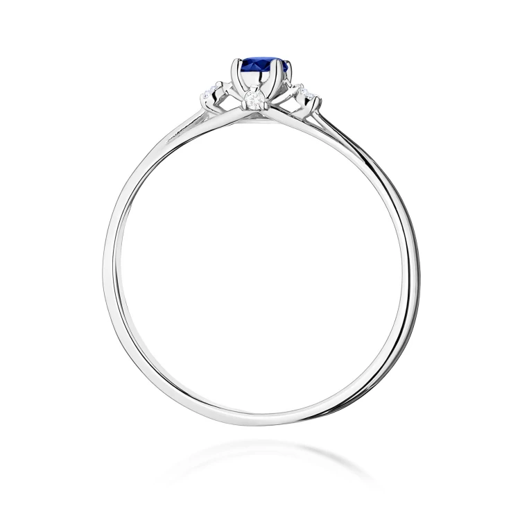 Pierścionek z Szafirem 0,15 ct oraz brylantami