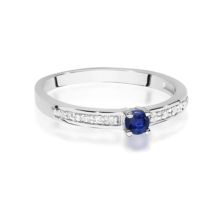 Pierścionek Szafir 0,15ct białe złoto