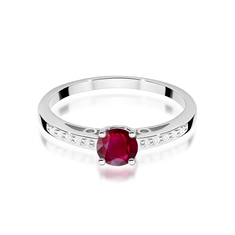Pierścionek Rubin 0,60ct białe złoto