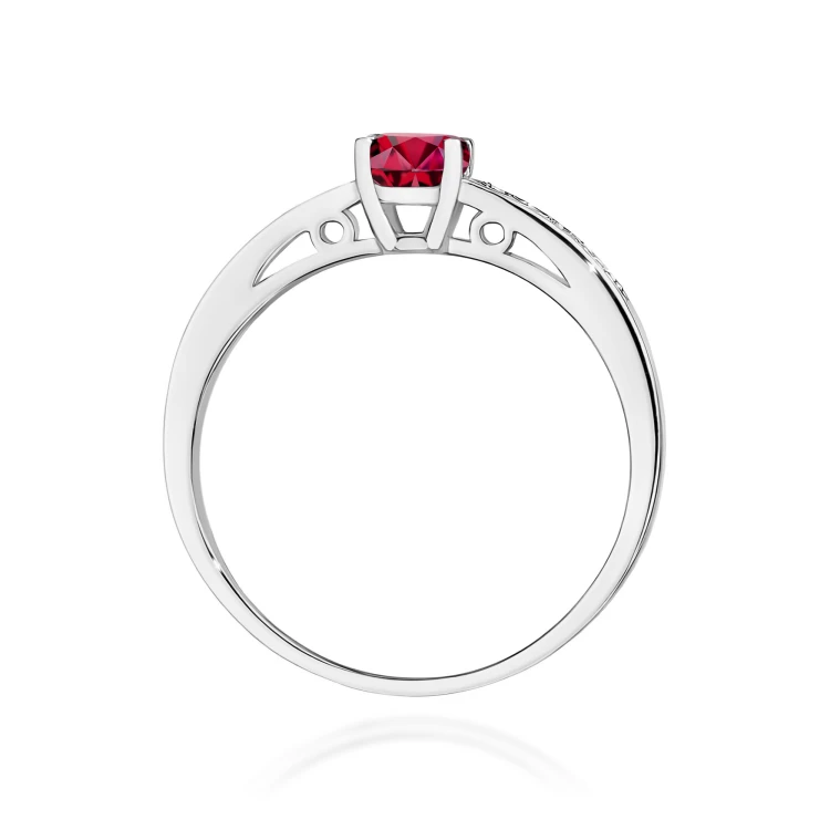 Pierścionek Rubin 0,60ct białe złoto