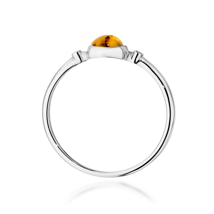 Pierścionek z żółtym Turmalinem 0,60ct białe złoto