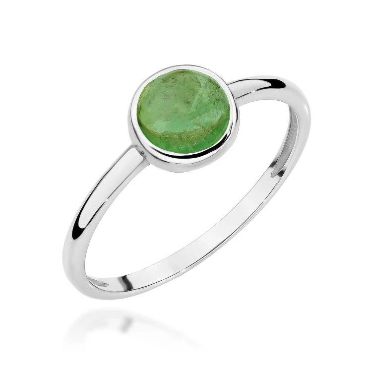 Pierścionek W0598 Zielony Turmalin 1,00ct białe złoto