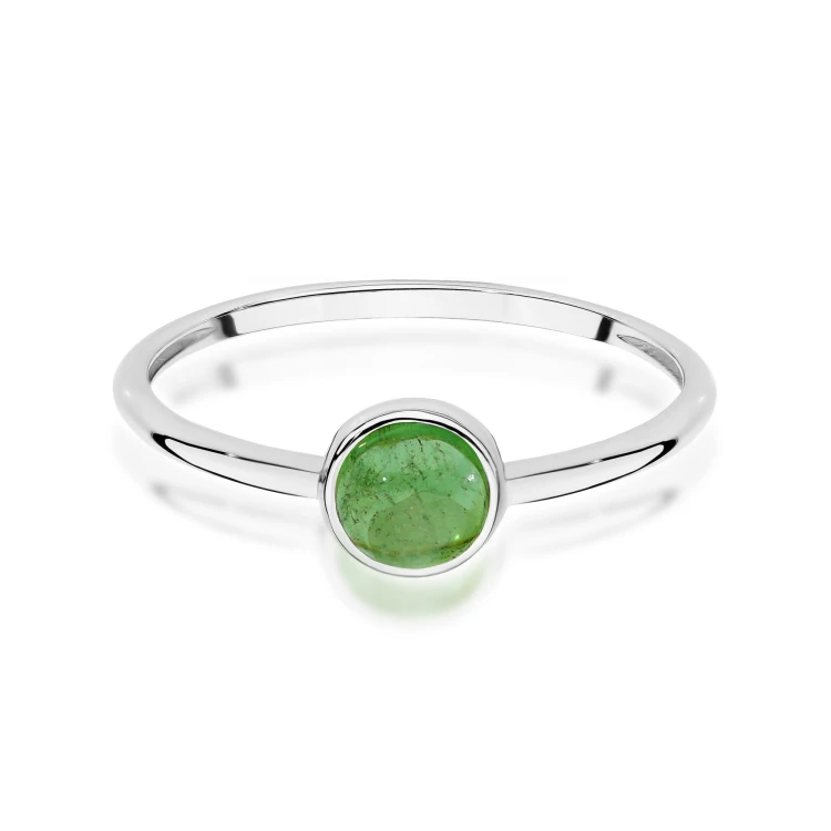Pierścionek W0598 Zielony Turmalin 1,00ct białe złoto