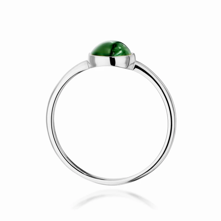 Pierścionek W0598 Zielony Turmalin 1,00ct białe złoto
