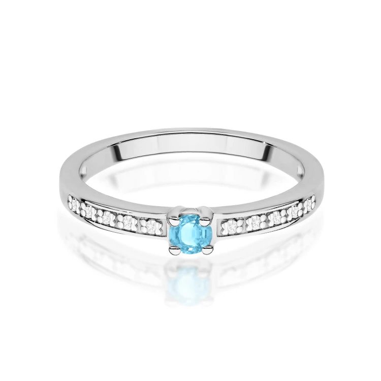 Pierścionek Topaz 0,15ct białe złoto