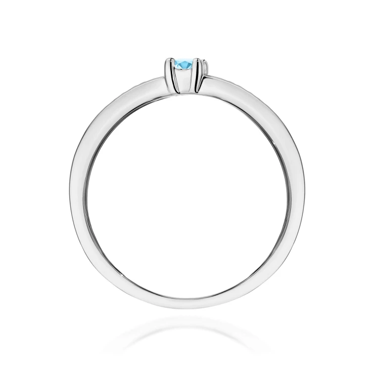 Pierścionek Topaz 0,15ct białe złoto