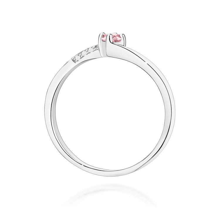 Pierścionek Diament Laboratoryjny różowy 0,15ct białe złoto