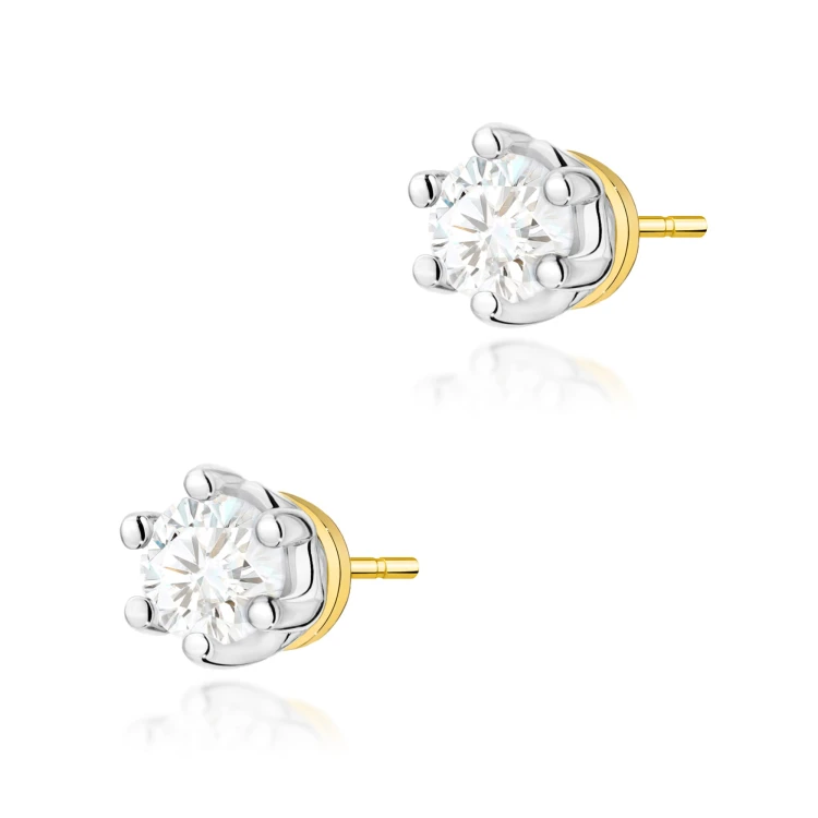 Klasyczne złote kolczyki z Brylantami 0,15 ct
