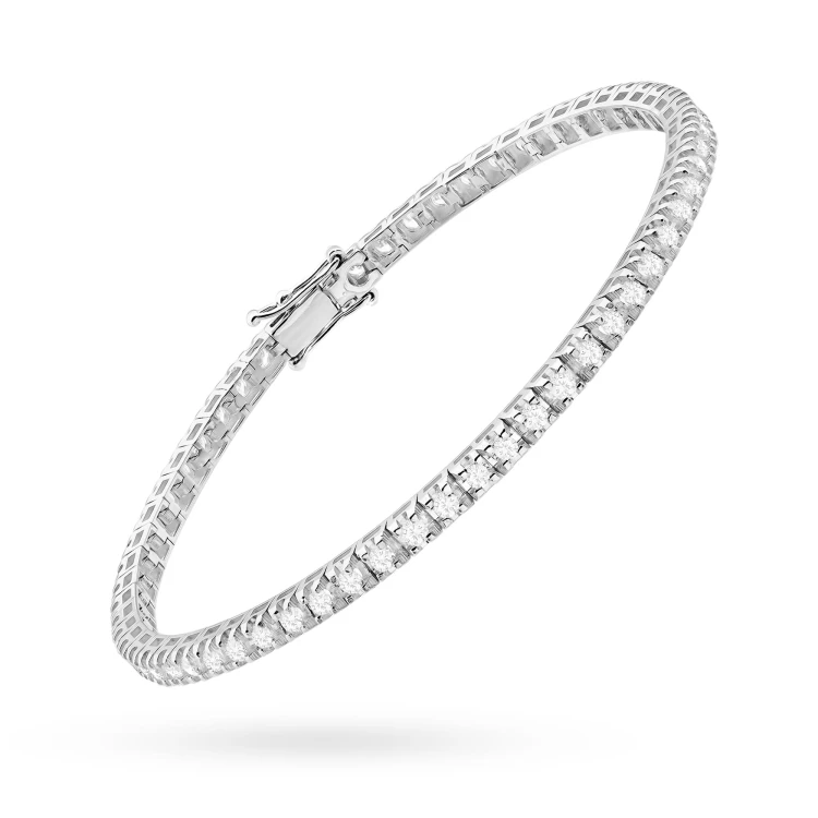 Bransoletka tenisowa z diamentami 1,98 ct białe złoto