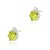 Kolczyki z białego złota z okągłym oliwinami i brylantami