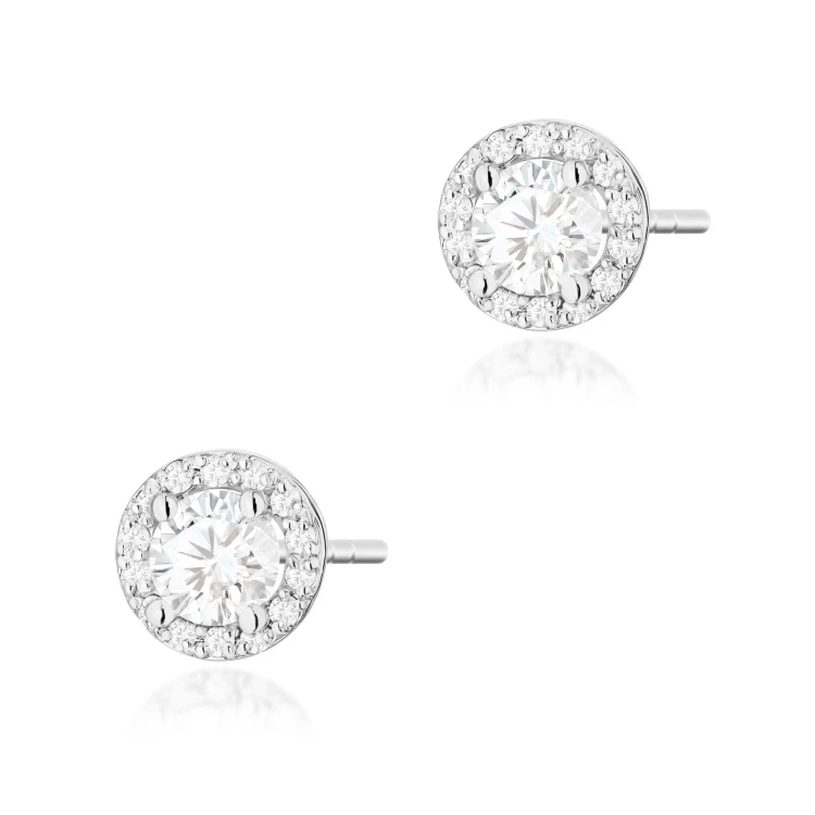 Kolczyki Diament Laboratoryjny 2 x 0,50ct białe złoto