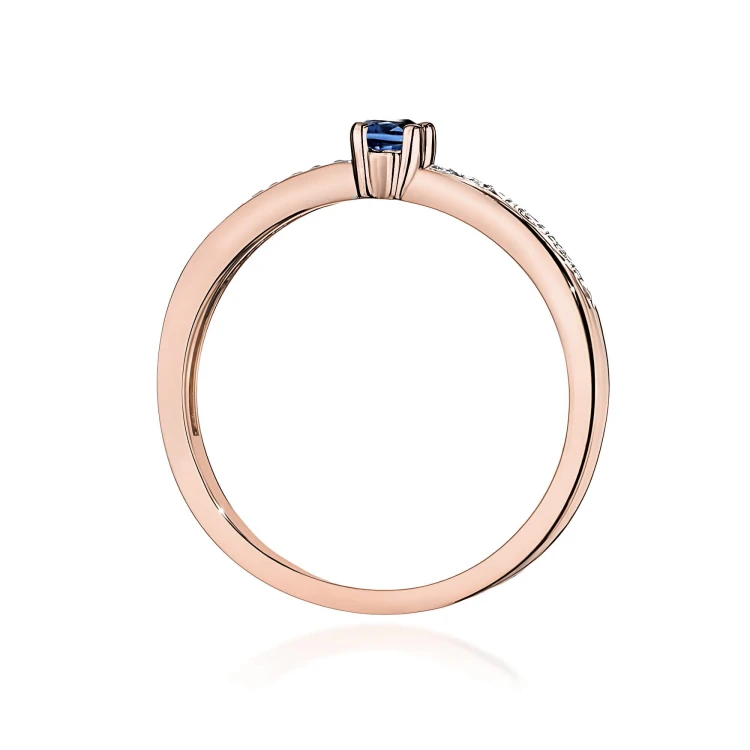 Pierścionek Szafir 0,15ct różowe złoto