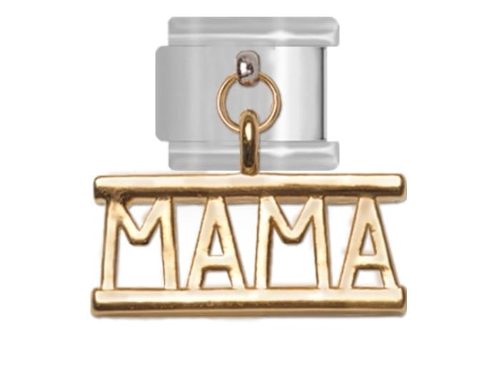 Ogniwo do bransoletki modułowej - Wiszące MAMA w ramce – złote Maybeme