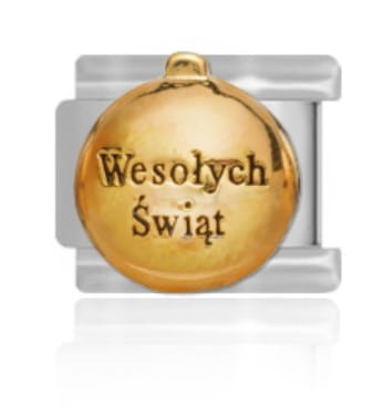 Ogniwo do bransoletki modułowej - Bombka złota Maybeme