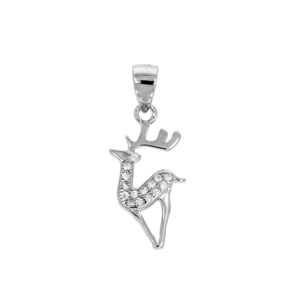 Srebrna zawieszka jelonek z cyrkoniami