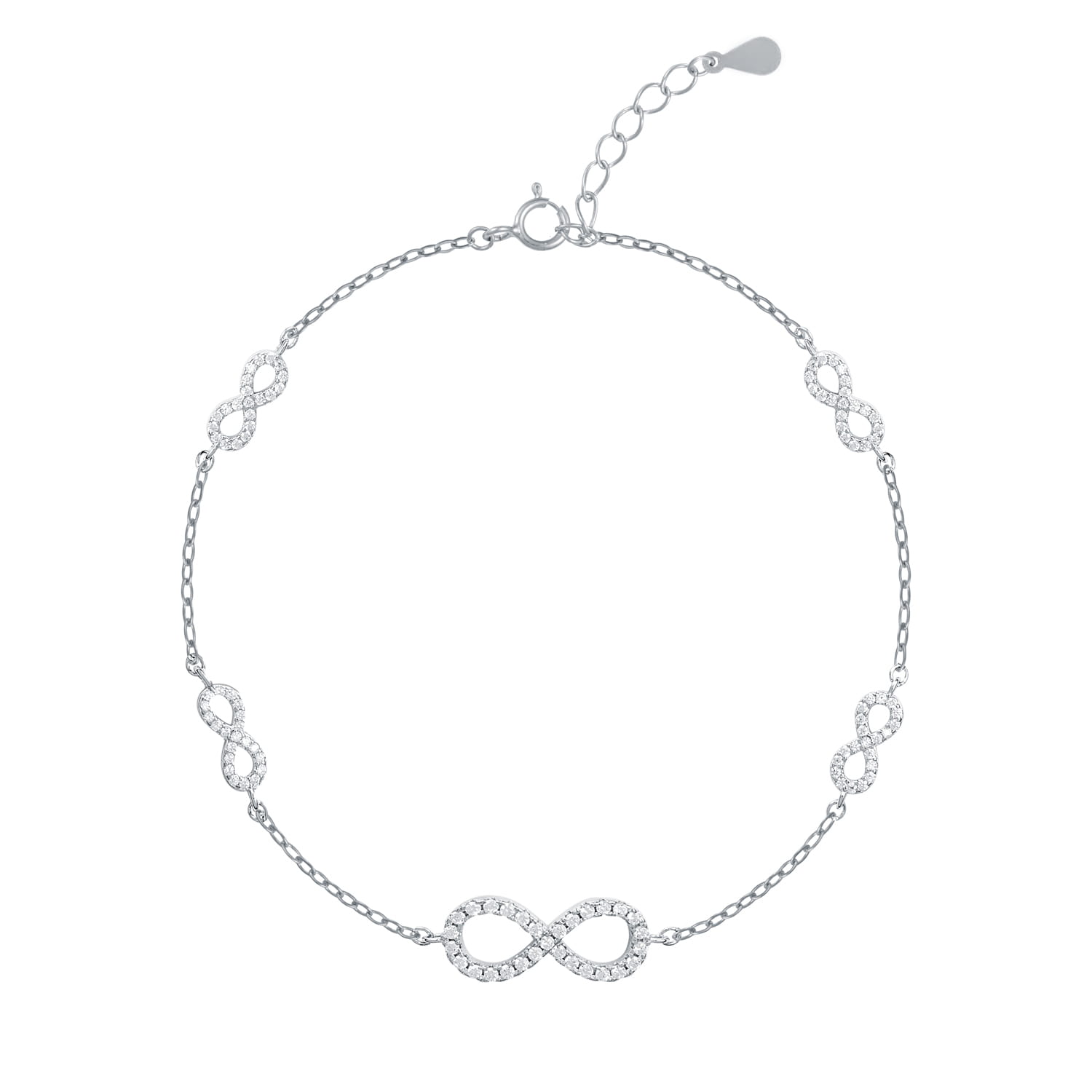 Srebrna bransoletka z nieskończonościami