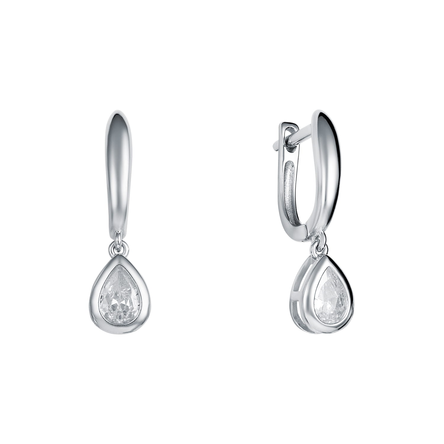 Srebrne kolczyki na angielskim zapięciu z cyrkonią