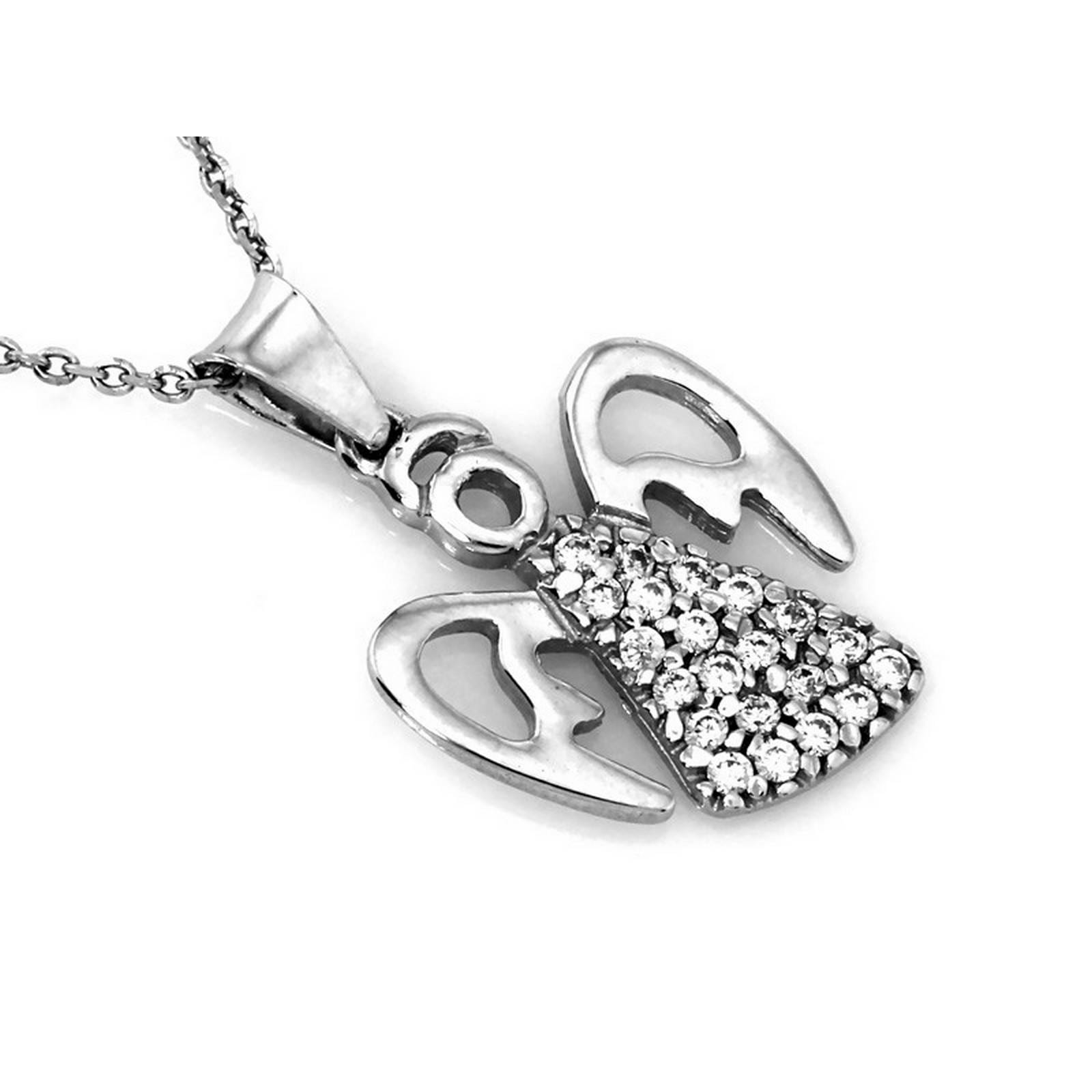 Zawieszka aniołek z cyrkoniami z białego złota