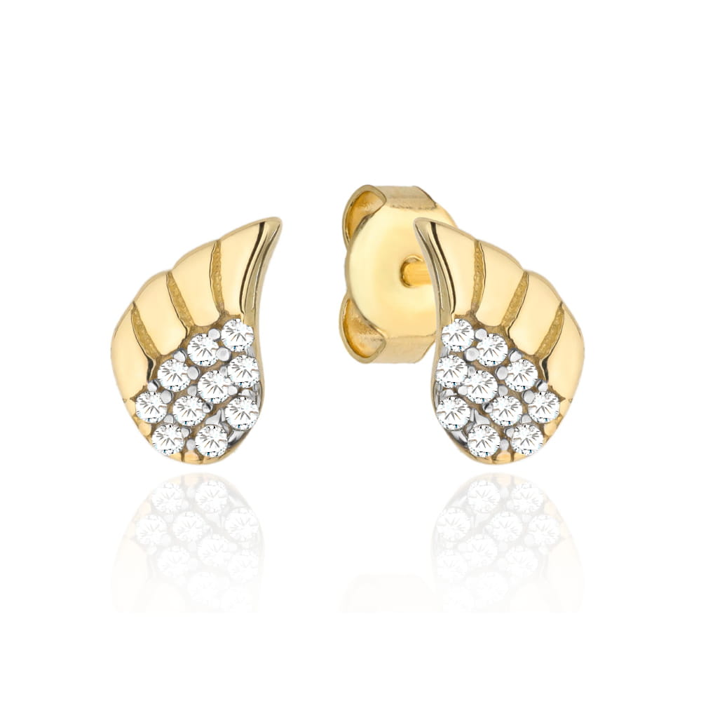 Kolczyki skrzydełka Anioła z cyrkoniami