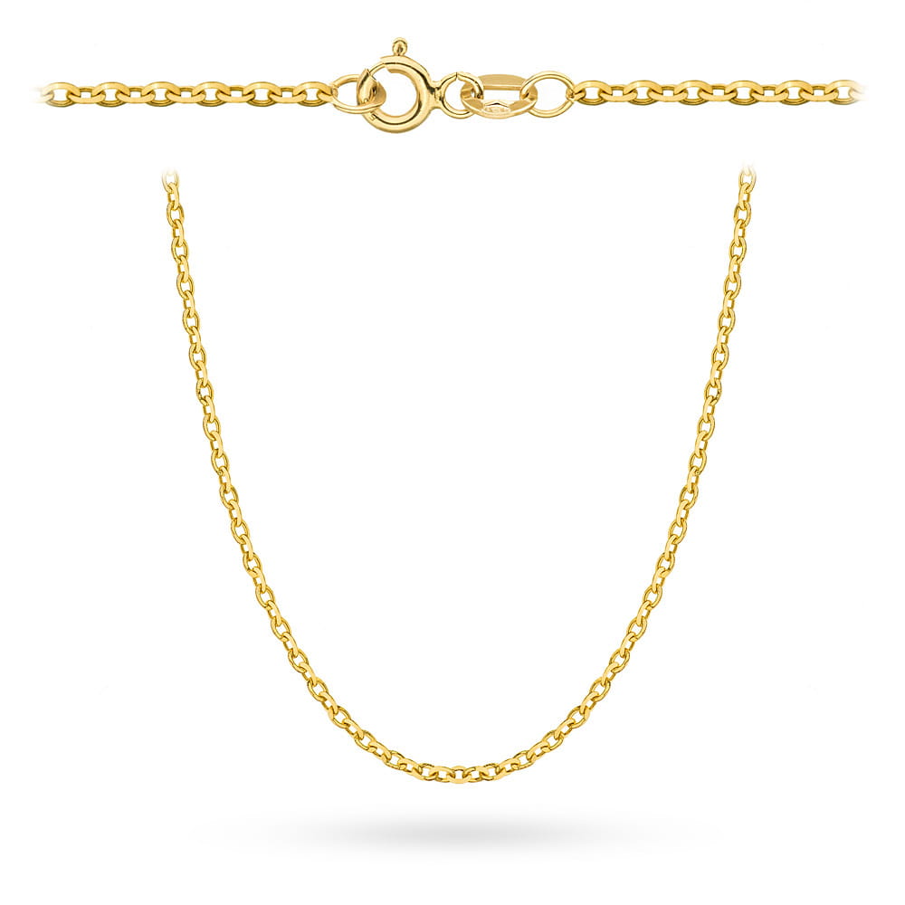 Łańcuszek złoty - splot rolo diamentowany 45 cm