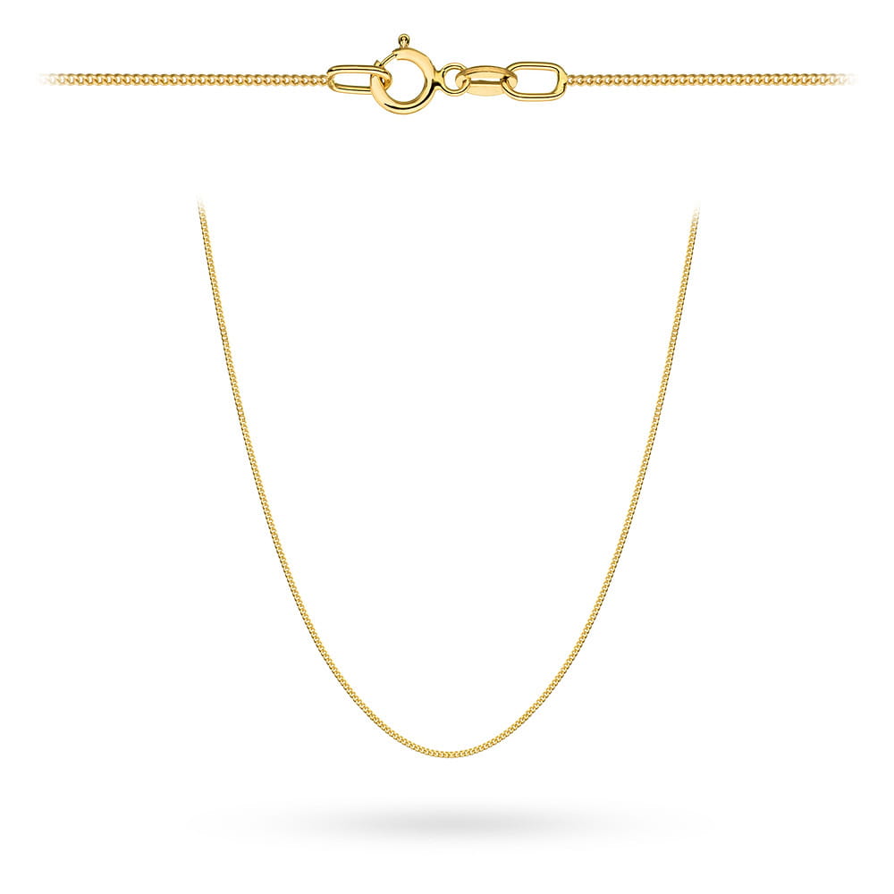 Łańcuszek złoty pr. 585 - splot pancerka gładka 45 cm 0,85g