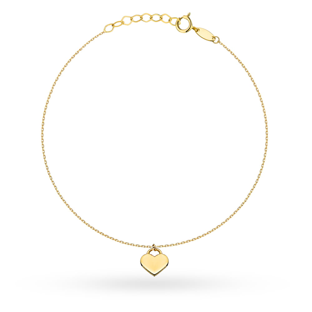 Bransoletka złota z wiszącym sercem
