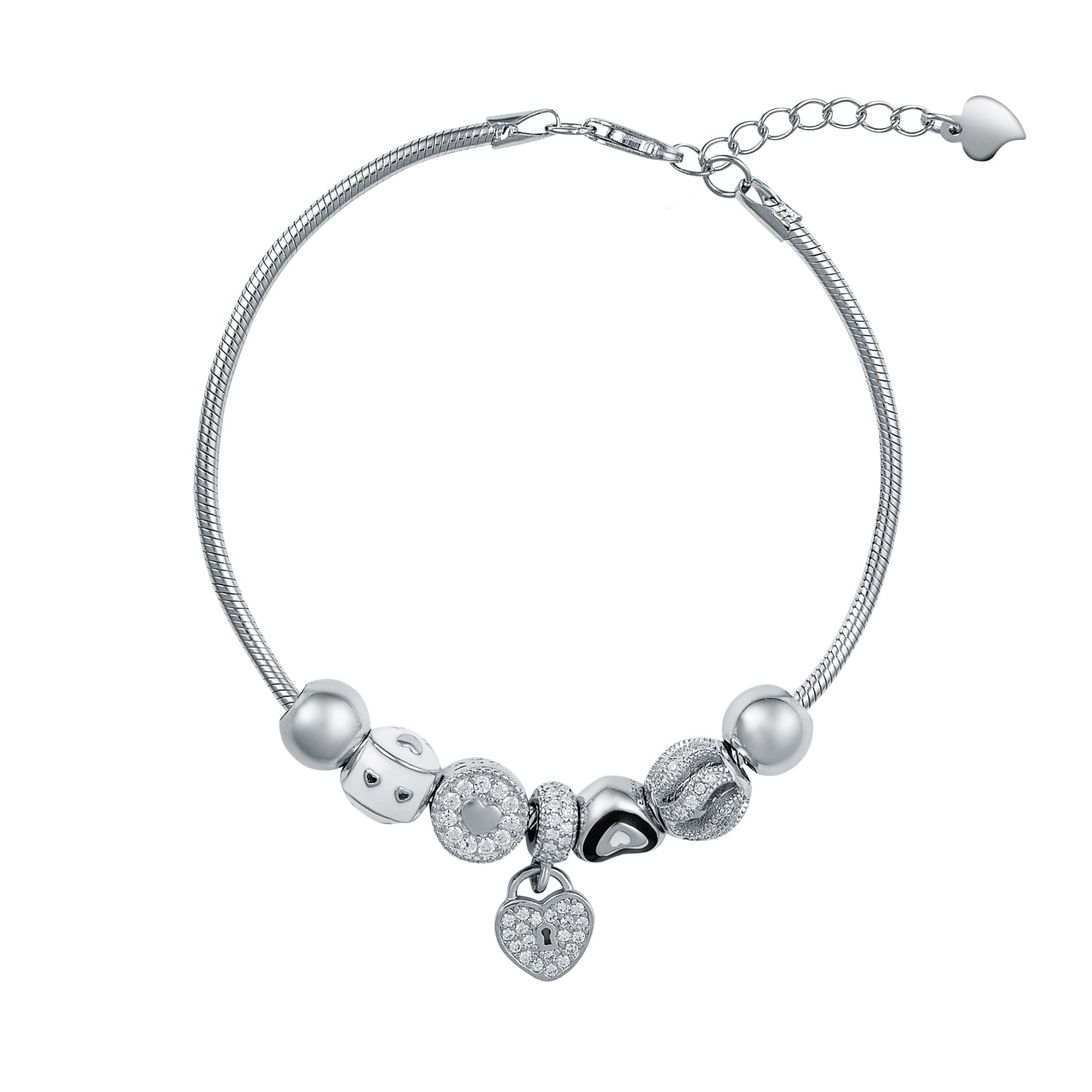 Srebrna bransoletka z zawieszkami