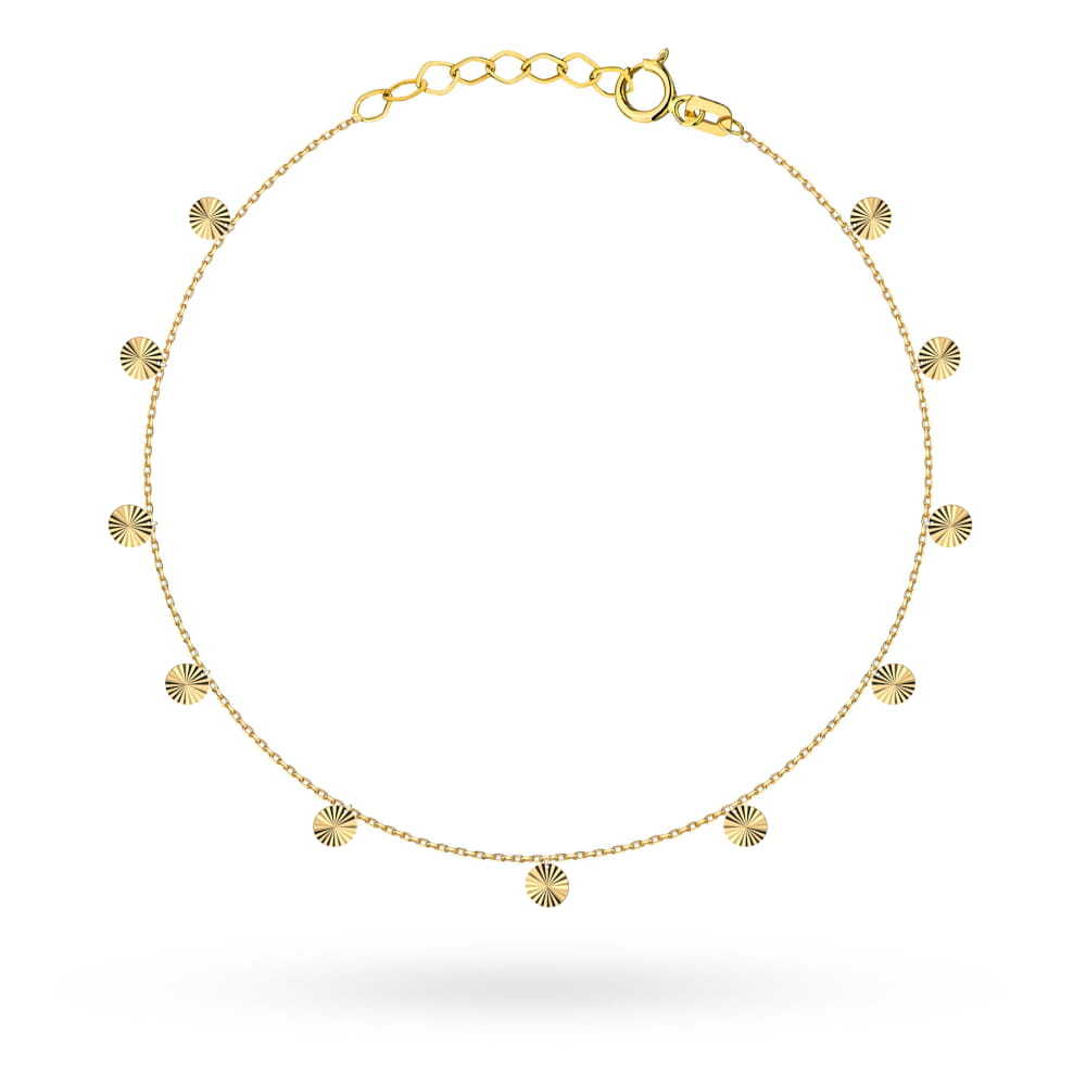 Bransoletka złota z diamentowanymi kółkami