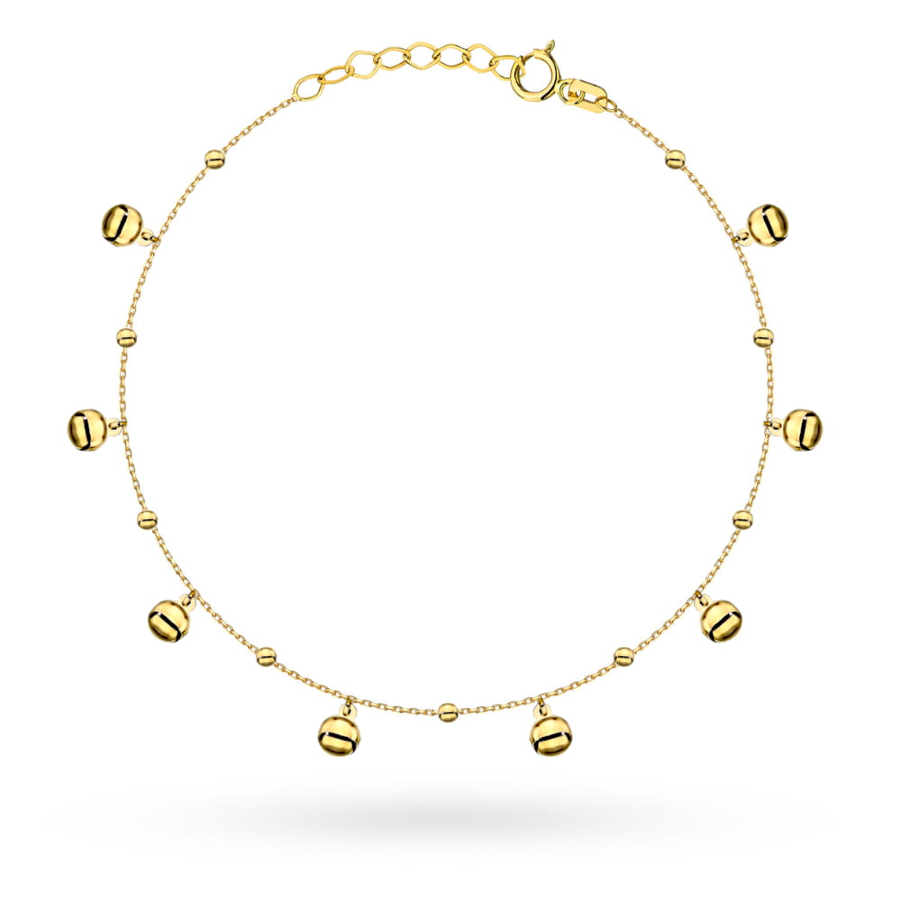 Bransoletka złota z gładkimi kulkami