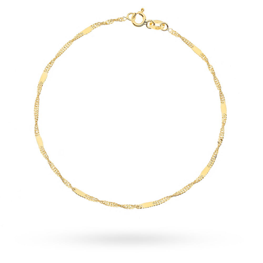 Bransoletka złota - splot singapure z blaszką